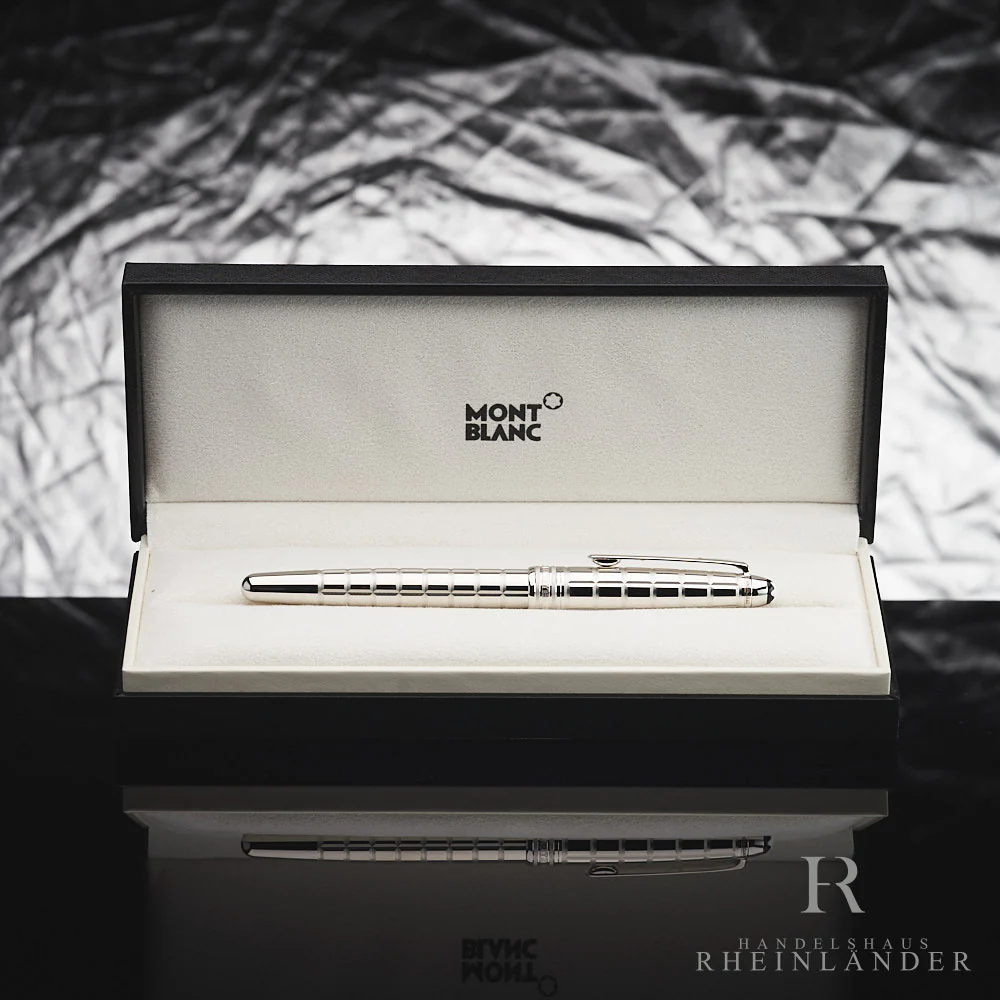 Montblanc Solitaire Platinum Plated Facet No 144 Classique Füller ID 38245 OVP
