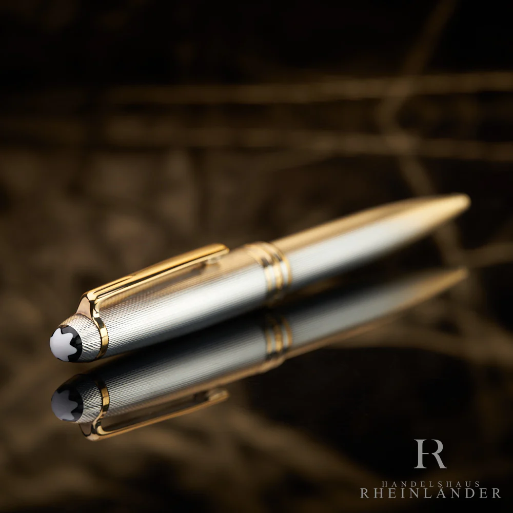 Montblanc Meisterstück Solitaire Sterling Silver Barleycorn Ballpoint Pen 1646 - Image 3