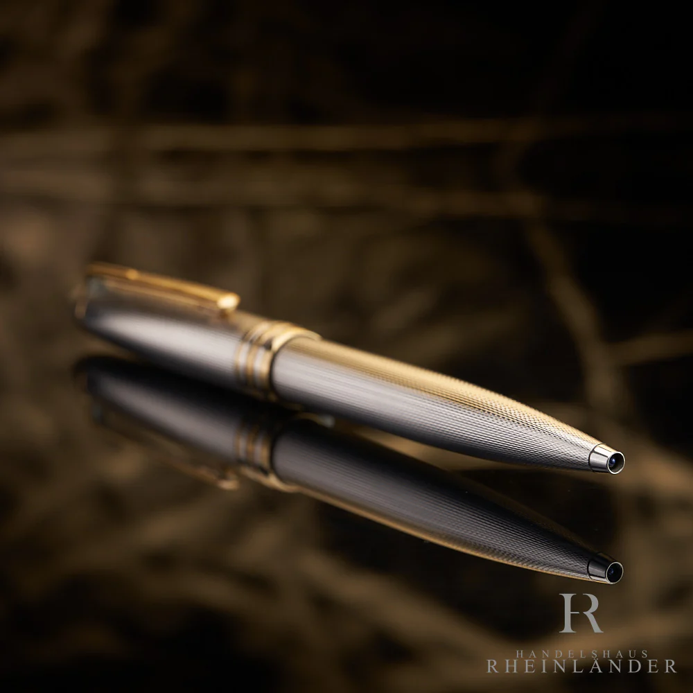 Montblanc Meisterstück Solitaire Sterling Silver Barleycorn Ballpoint Pen 1646 - Image 4
