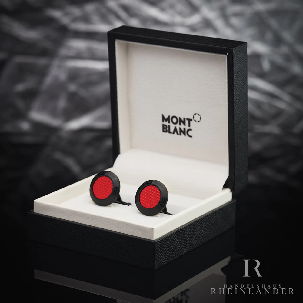 Montblanc Mens Accessories Cufflinks Pirelli Steel and Lacquer Red ID 128395