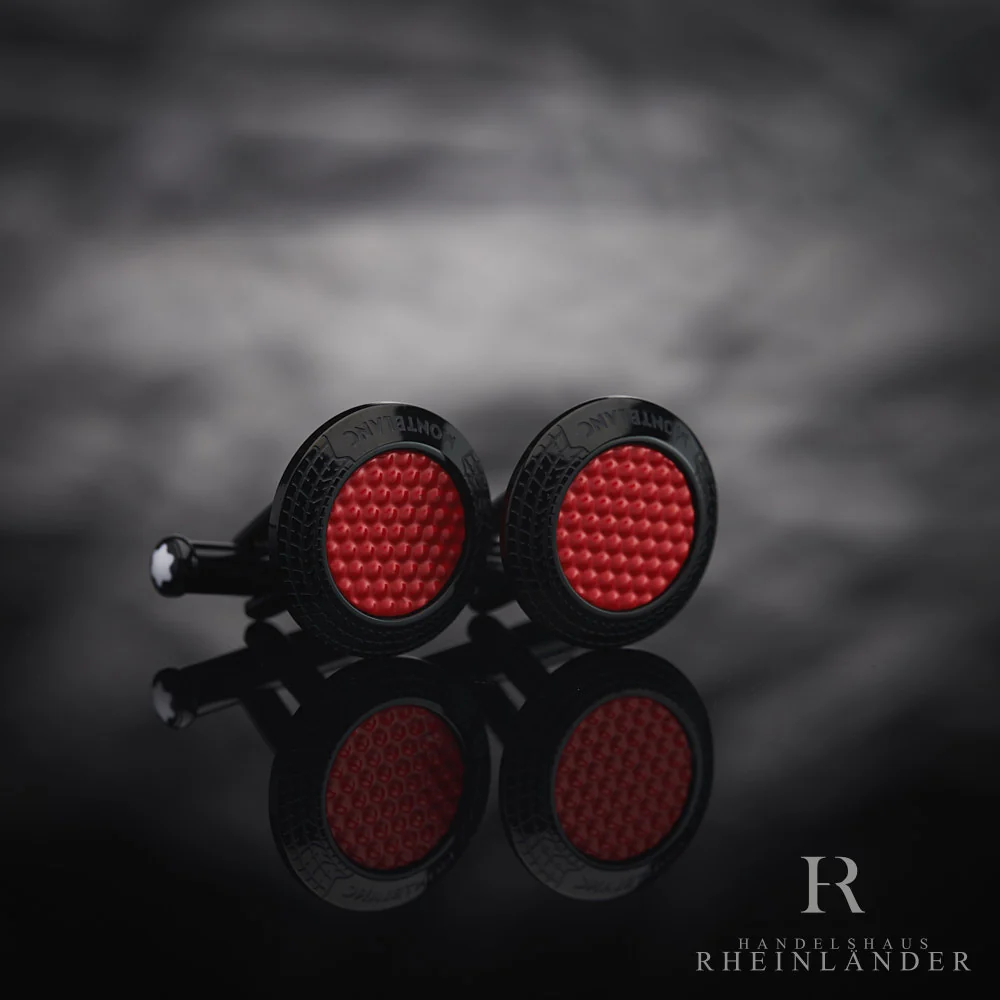 Montblanc Mens Accessories Cufflinks Pirelli Steel and Lacquer Red ID 128395 - Image 2