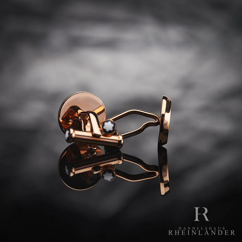Montblanc Mens Accessories Meisterstück Cufflinks Steel Red Gold PVD ID 118603 - Image 3