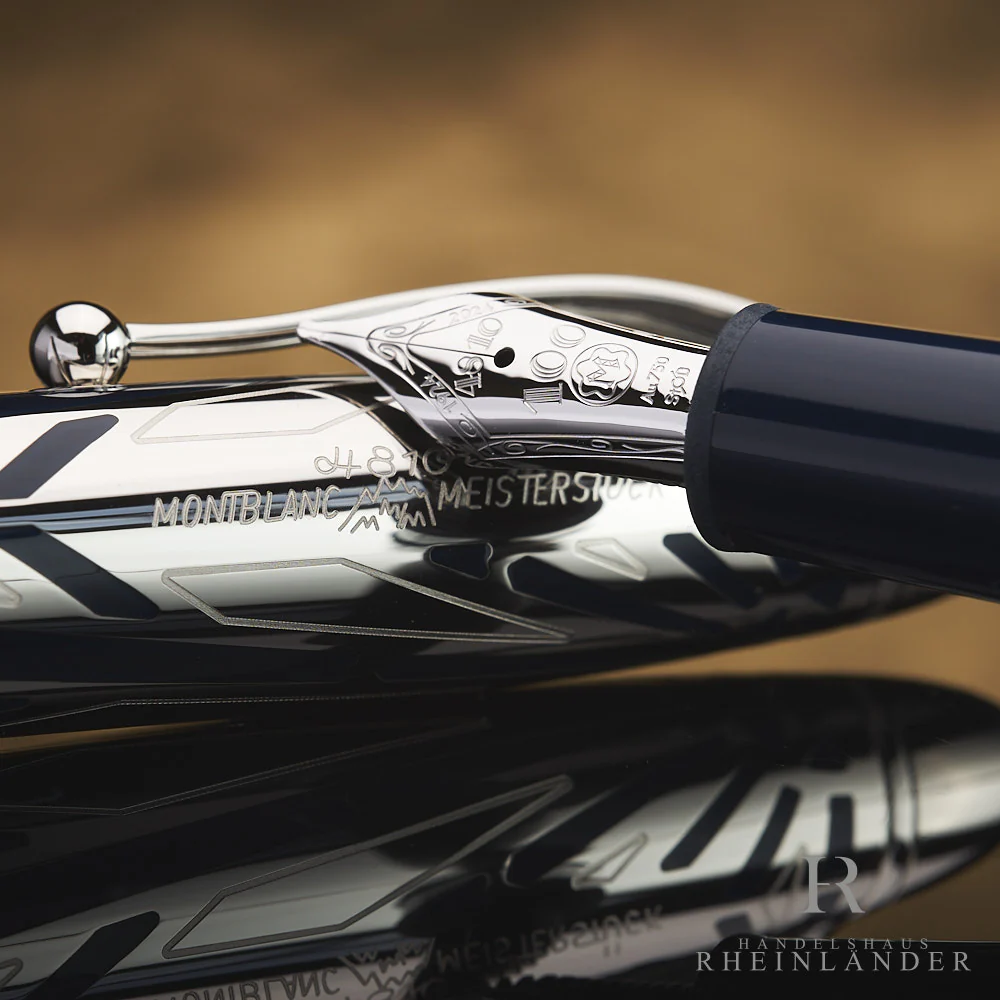 Montblanc The Origin Collection Solitaire Doue LeGrand Fountain Pen Blue 131346 - Image 7