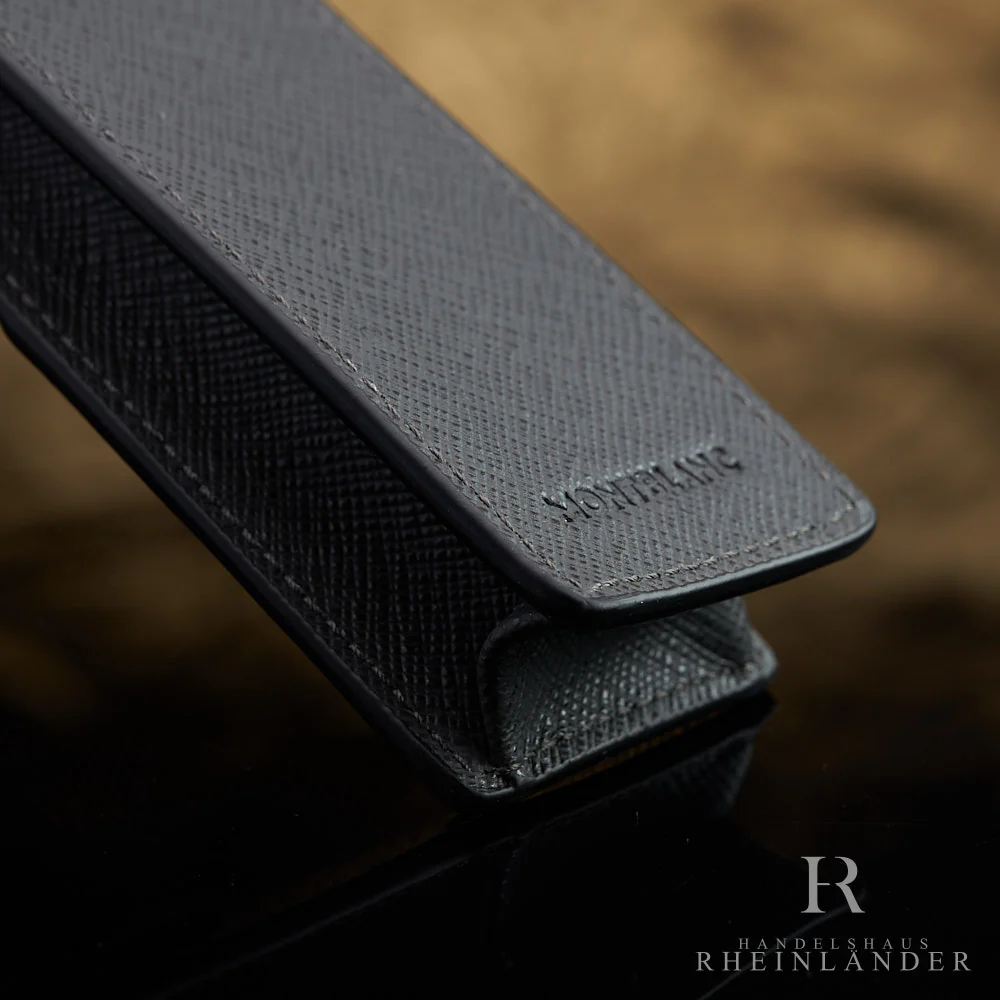 Montblanc Leather Goods Sartorial Double Pen Pouch Forged Iron Leather ID 131746 - Image 5