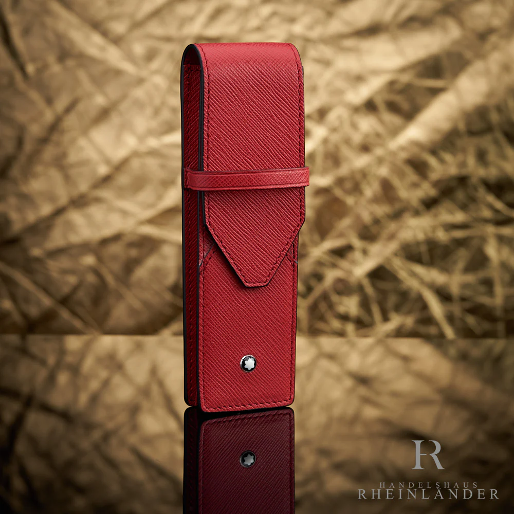 Montblanc Leather Goods Sartorial Double Pen Pouch Red Leather ID 131204 - Image 2
