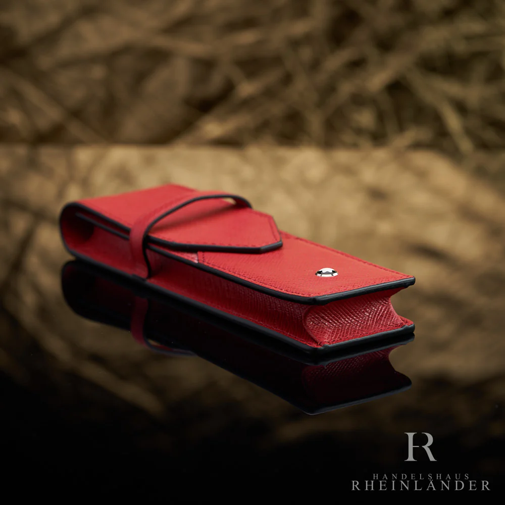 Montblanc Leather Goods Sartorial Double Pen Pouch Red Leather ID 131204 - Image 3