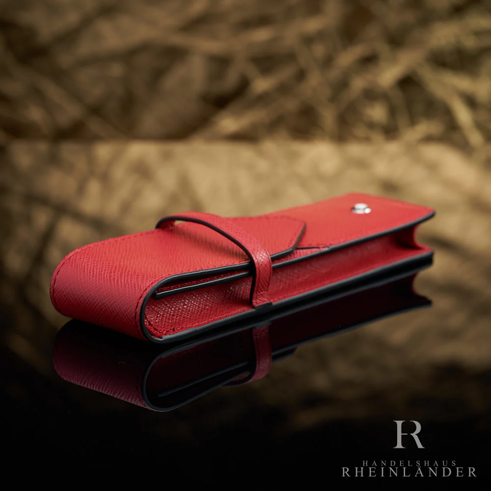 Montblanc Leather Goods Sartorial Double Pen Pouch Red Leather ID 131204 - Image 4