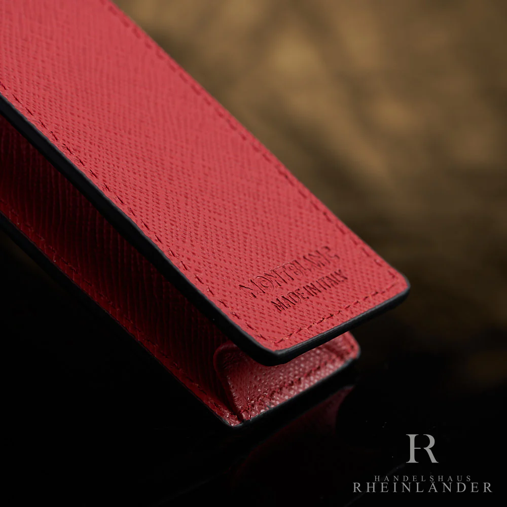 Montblanc Leather Goods Sartorial Double Pen Pouch Red Leather ID 131204 - Image 5