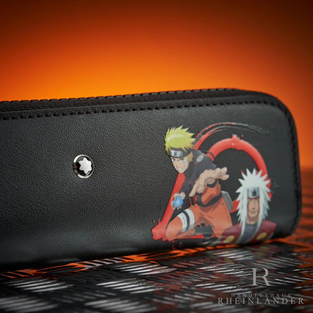 Montblanc Selection Naruto Leather Goods Single Pen Pouch Black Orange ID 129752 - Image 2