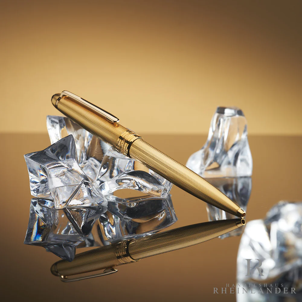 Montblanc Solitaire Gold Plated Classique Kugelschreiber Feinkorn Guilloche 1644 - Image 2