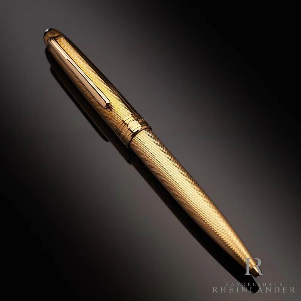 Montblanc Solitaire Gold Plated Classique Kugelschreiber Feinkorn Guilloche 1644 - Image 3