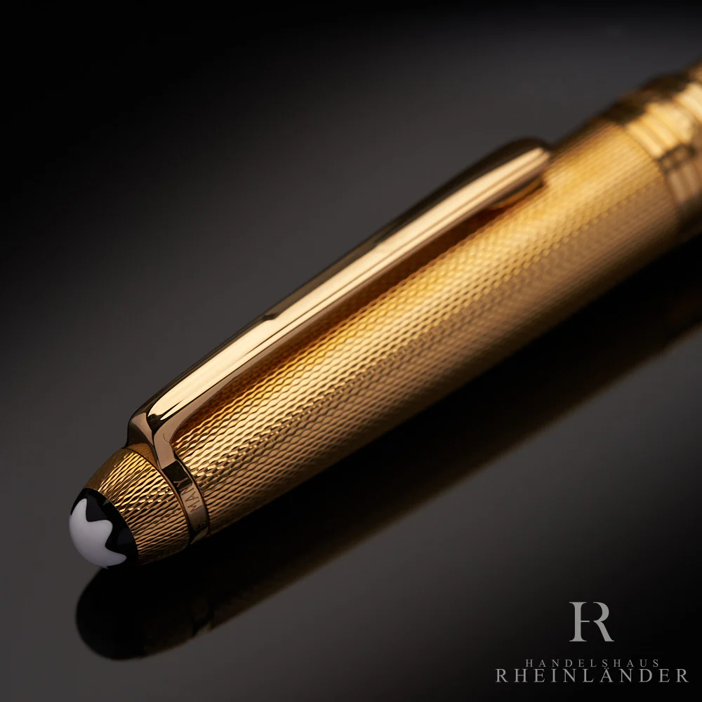 Montblanc Solitaire Gold Plated Classique Kugelschreiber Feinkorn Guilloche 1644 - Image 5