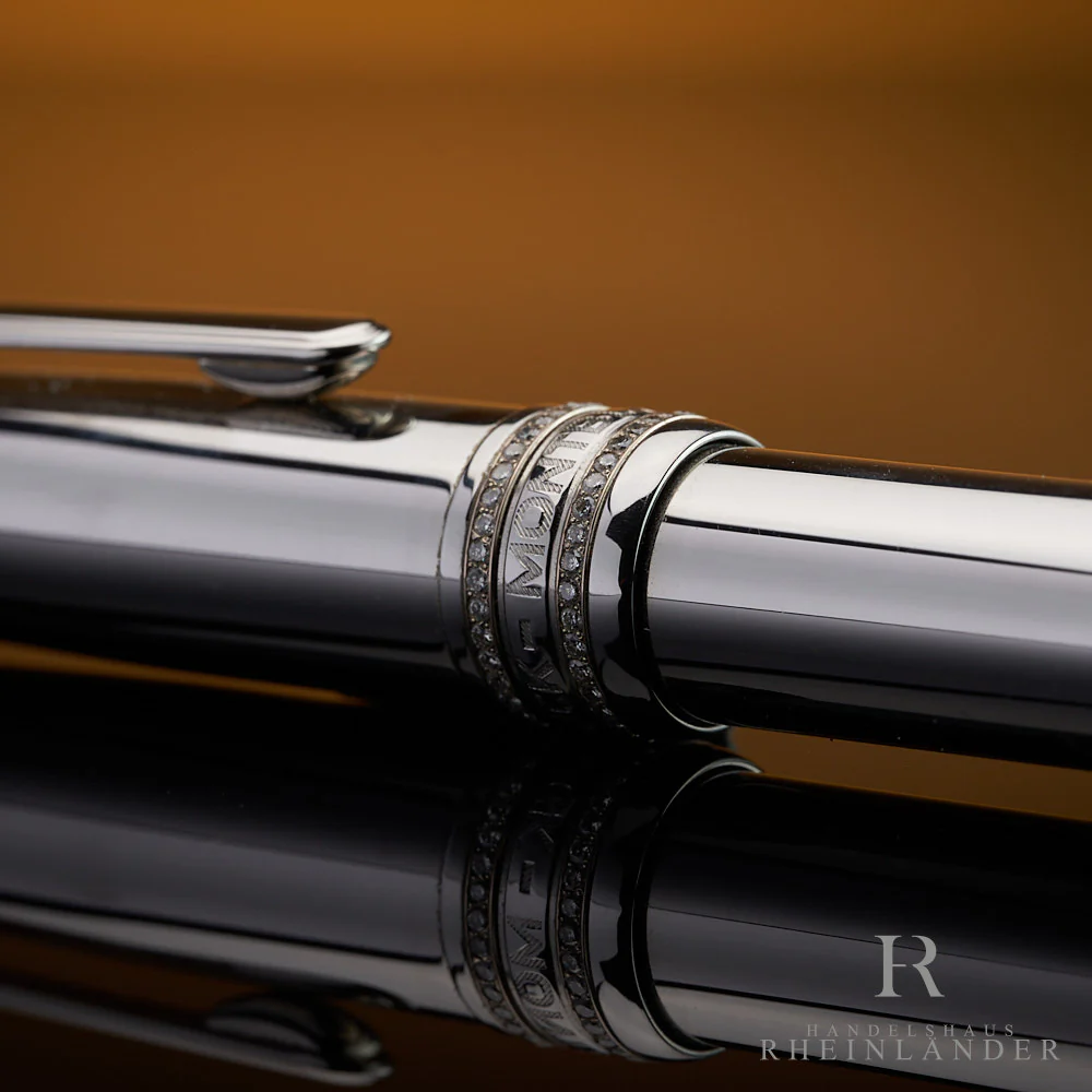 Montblanc Meisterstück Solitaire Royal Steel Classique Ballpoint Pen ID 6118 OVP - Image 4