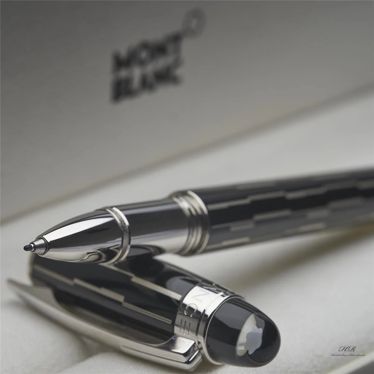 Montblanc Starwalker Black Mystery Roller Ball Fine Liner Edelharz ID 104226 OVP - Image 6