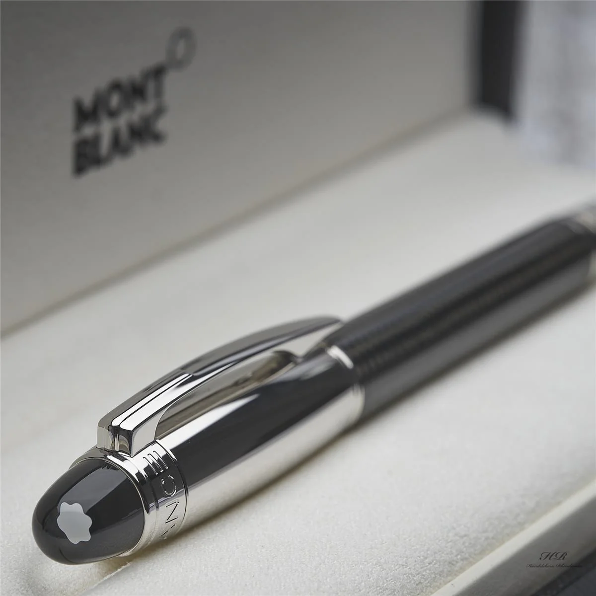 Montblanc Starwalker Carbon Line Roller Ball Fine Liner Platiniert ID 109362 OVP - Image 2