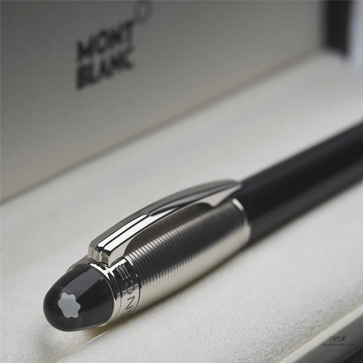 Montblanc Starwalker Doué Line Roller Ball Fine Liner Schwarz Silber ID 38011 - Image 2