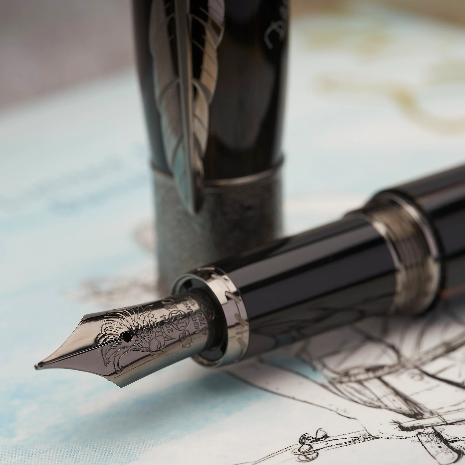 Montblanc Writers Edition von 2014 Daniel Defoe Füllfederhalter ID 110504 OVP - Image 5
